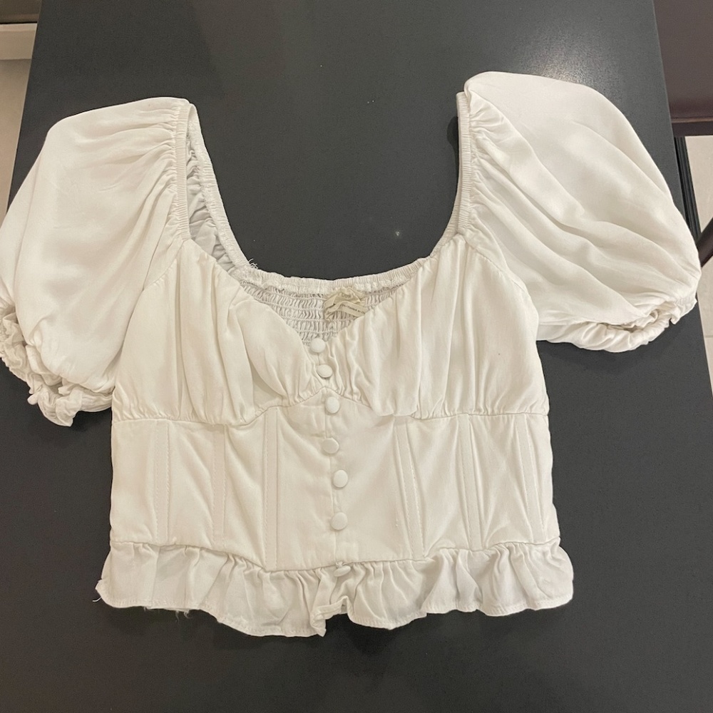 Urban Outfitters White Corset Blouse